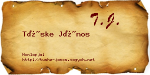 Tüske János névjegykártya