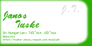 janos tuske business card